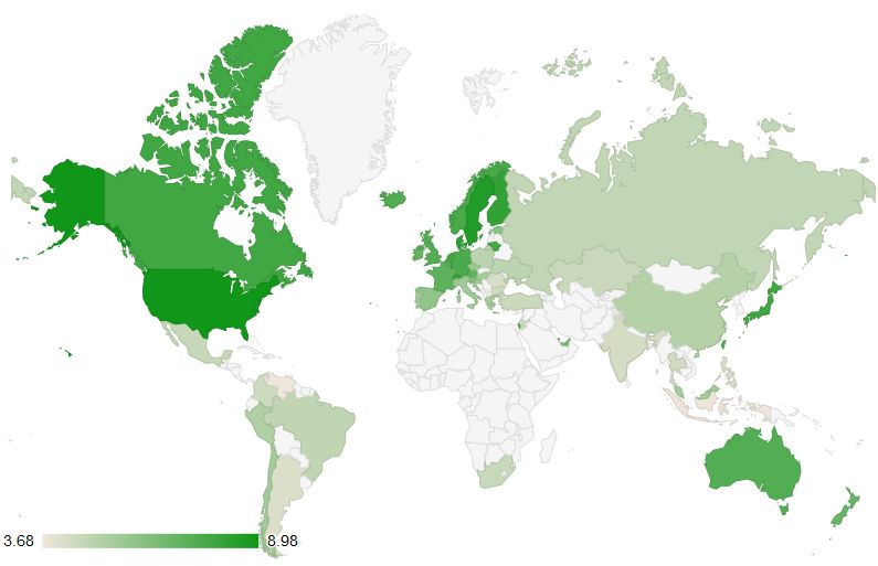 bimac NIC / Distribution of world national intangible capital NIC 2014